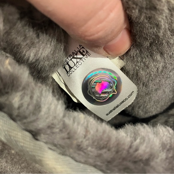 Australia Luxe Collective gray mid high genuine sheepskin boots size 7 - Picture 10 of 11